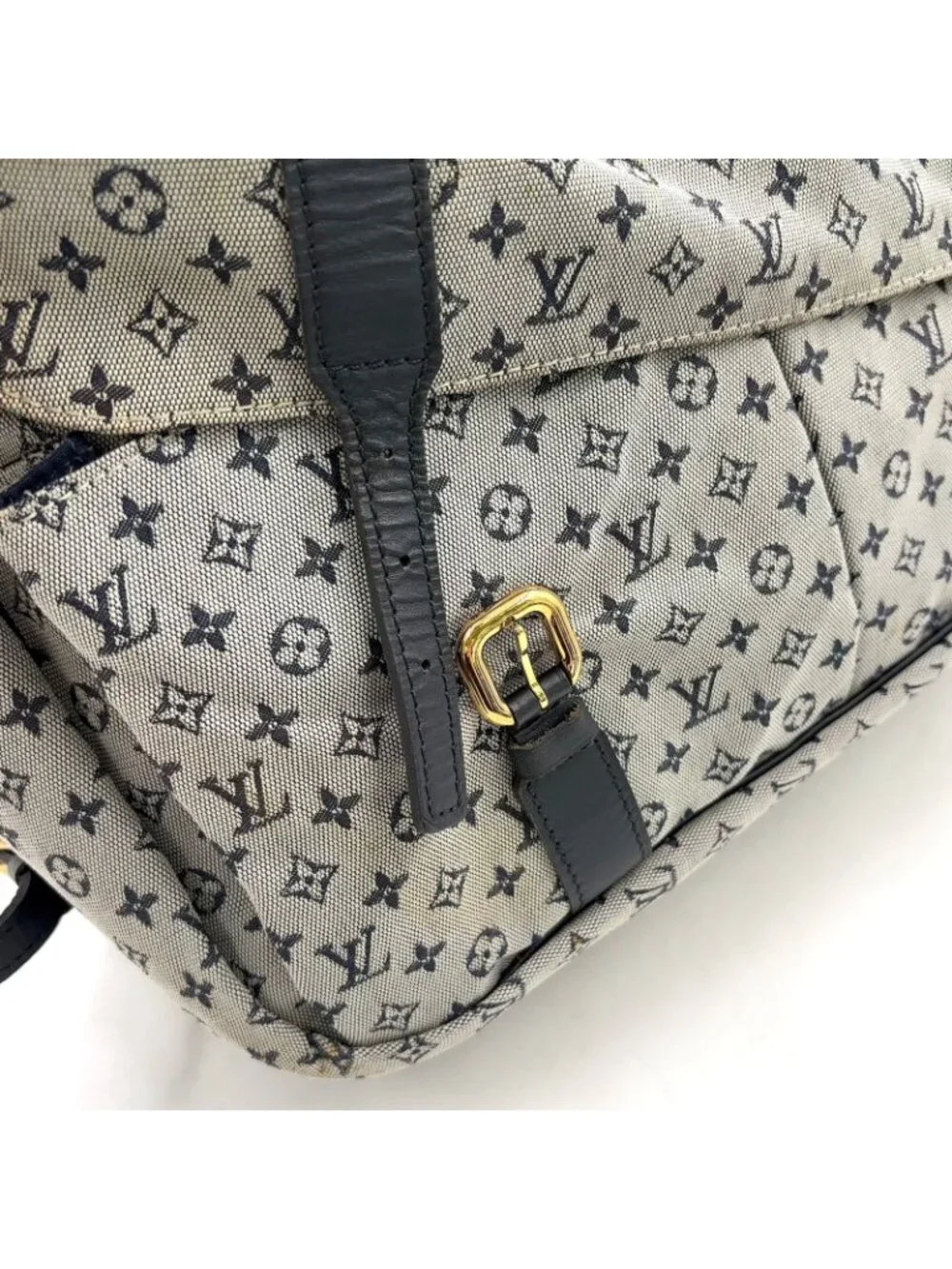Louis Vuitton Sac Maman Monogram Mini Blue Mother's Canvas Navy Light Gray